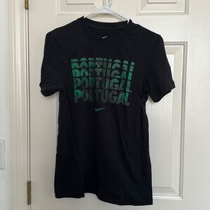 Nike Black and Green Portugal Tee